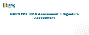 NURS FPX 9010 Assessment 6 Signature Assessment