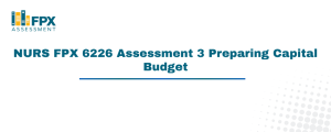 NURS FPX 6226 Assessment 3 Preparing Capital Budget