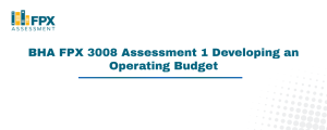 BHA FPX 3008 Assessment 1 Developing an Operating Budget