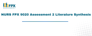 NURS FPX 9020 Assessment 2 Literature Synthesis