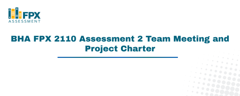 BHA FPX 2110 Assessment 2 Team Meeting and Project Charter