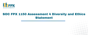 SOC FPX 1150 Assessment 4 Diversity and Ethics Statement